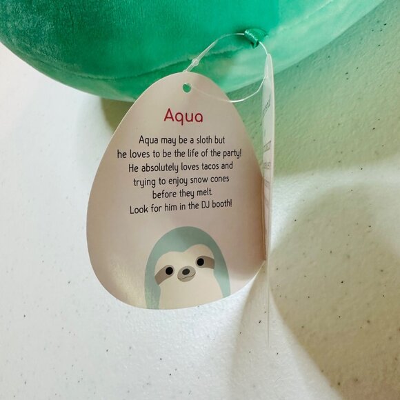 Squishmallows Aqua The Sloth Plush Toy Kellytoy 2019 stuffed animal 8 inch - Picture 5 of 12